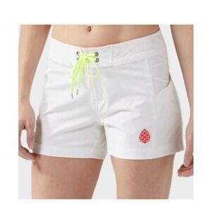 STIO CFS Board Shorts White‎ Size 4 NEW Lace Up 4" Inseam Active Sporty Surf